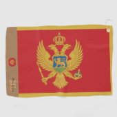 Montenegrijnse vlag en Montenegro Golf monogrammen Golfhanddoek (Horizontaal)