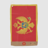 Montenegrijnse vlag en Montenegro Golf monogrammen Golfhanddoek (Voorkant)