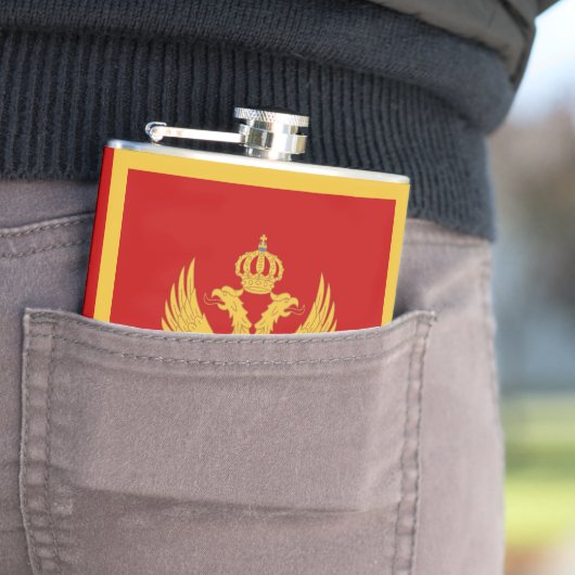 Montenegrijnse vlag heupfles (Voorbeeld)