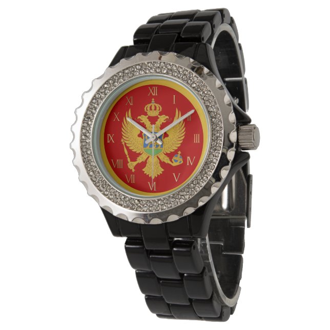 Montenegrijnse vlag horloge (Gekanteld)