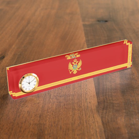 Montenegrijnse vlag naambordje (Zijkant)