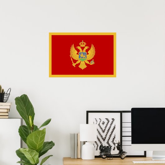 Montenegrijnse vlag poster (Thuiskantoor)