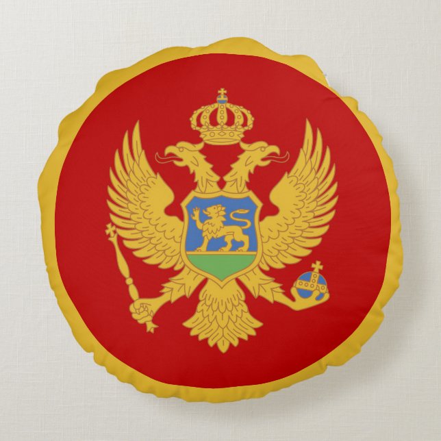 Montenegrijnse vlag rond kussen (Achterkant)