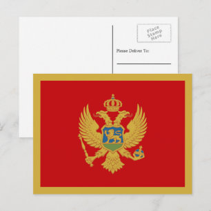 Montenegrijnse vlag, vlag van Montenegro Briefkaart