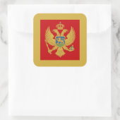 Montenegrijnse Vlag & Wapen, Montenegro Vierkante Sticker (Tas)