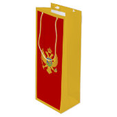 Montenegrijnse vlag wijn cadeautas (Voorkant Gekanteld)