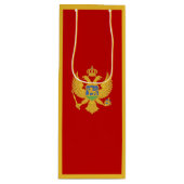 Montenegrijnse vlag wijn cadeautas (Voorkant)