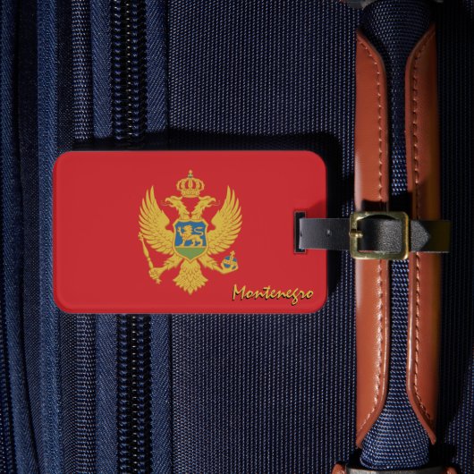 Montenegro Bagagelabels, patriottische vlag Bagagelabel (Voorkant Insitu 4)