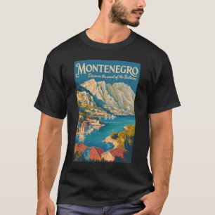 Montenegro Balkan Illustratie Reis Kunst Vintage T-shirt