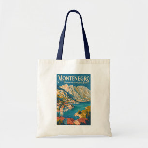 Montenegro Balkan Illustratie Reis Kunst Vintage Tote Bag