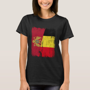 Montenegro België Halve Vlag Montenegrijnse Belgis T-shirt