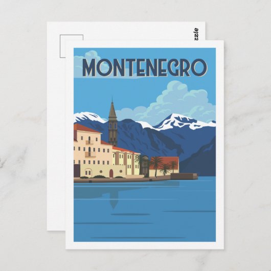 Montenegro Beroemde Reisplaats Illustratie Briefkaart (Voorkant / Achterkant)