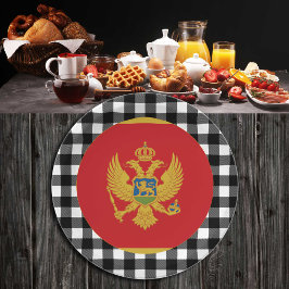 Montenegro Bord, elegante buffelvlek & vlag Papieren Bordje