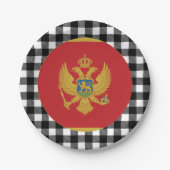 Montenegro Bord, elegante buffelvlek & vlag Papieren Bordje (Voorkant)