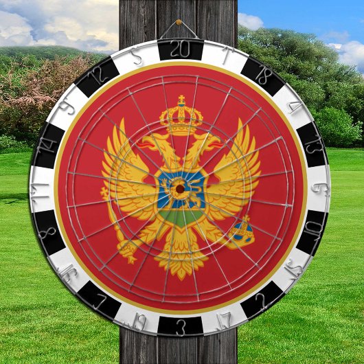 Montenegro Dartboard, spelbord, Montenegro Vlag Dartbord