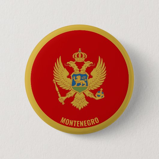 Montenegro Flag Charming Patriotic Ronde Button 5,7 Cm (Voorkant)