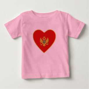 Montenegro Flag Hart T-shirt