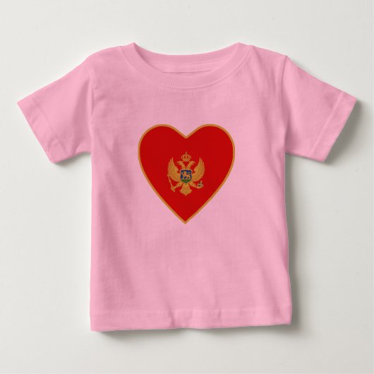 Montenegro Flag Hart T-shirt (Voorkant)