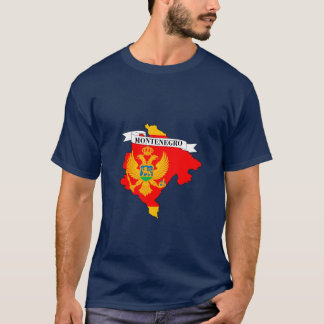 Montenegro flag map t-shirt