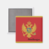 Montenegro flag & Meditarean foliday/fans Magneet (Voorkant / Achterkant)