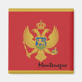 Montenegro flag & Meditarean foliday/fans Magneet (Voorkant)
