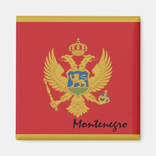 Montenegro flag & Meditarean foliday/fans Magneet (Voorkant)