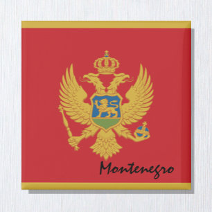 Montenegro flag & Meditarean foliday/fans Magneet