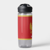 Montenegro fles, patriottische Montenegro vlag Waterfles (Voorkant)