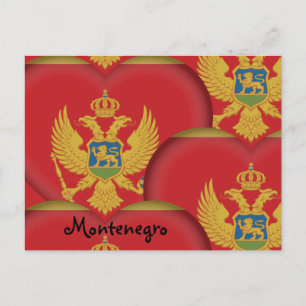 Montenegro Hearts en Montenegro vlag/Montenegro Briefkaart