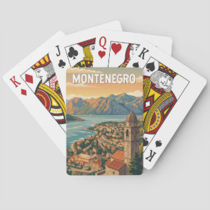 Montenegro Illustratie Reis Kunst Vintage Pokerkaarten