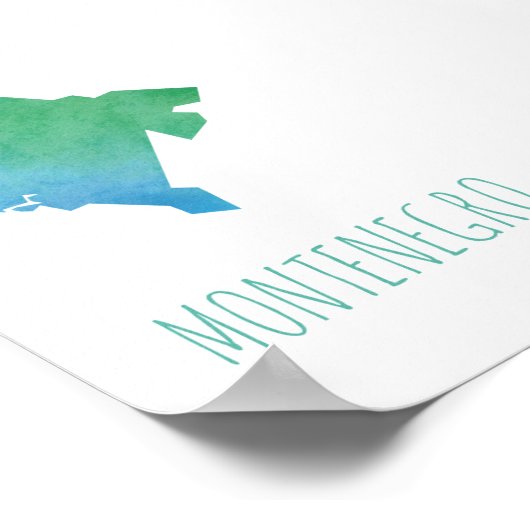 Montenegro-kaart Poster (Hoek)