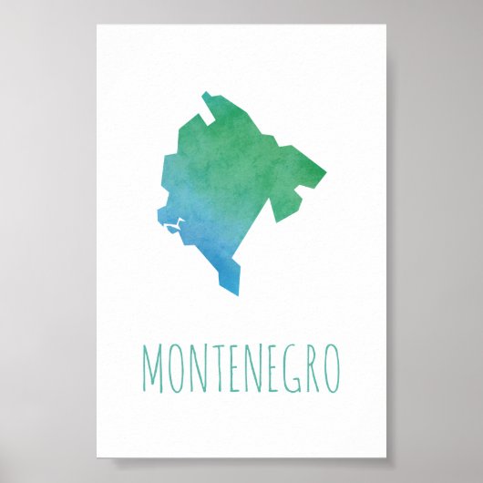 Montenegro-kaart Poster (Voorkant)