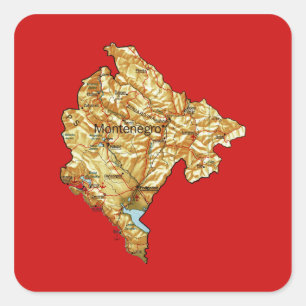 Montenegro Kaart Sticker