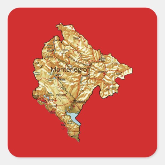 Montenegro Kaart Sticker (Voorkant)