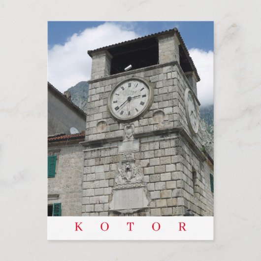 Montenegro Kotor klokkentoren uitzicht briefkaart (Voorkant)