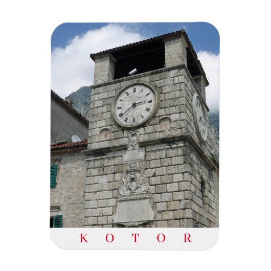 Montenegro Kotor klokkentoren uitzicht magneet (Verticaal)