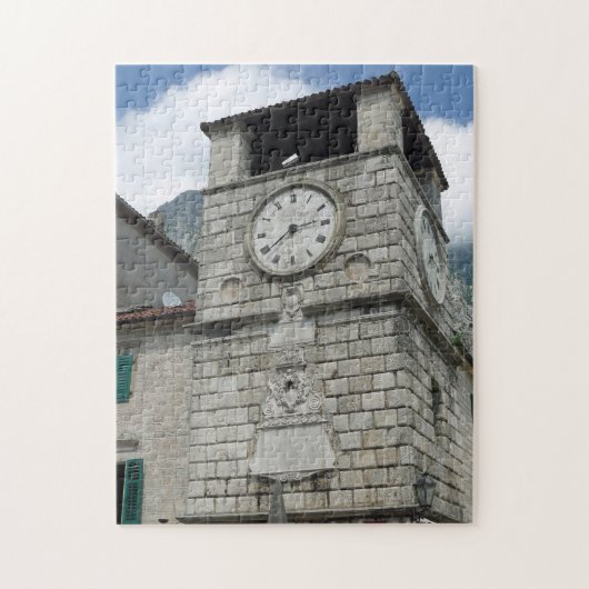 Montenegro Kotor klokkentoren uitzicht puzzel (Verticaal)