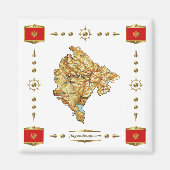 Montenegro Map + Flags Magnet (Voorkant)