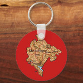 Montenegro Map Sleutelhanger (Voorkant)