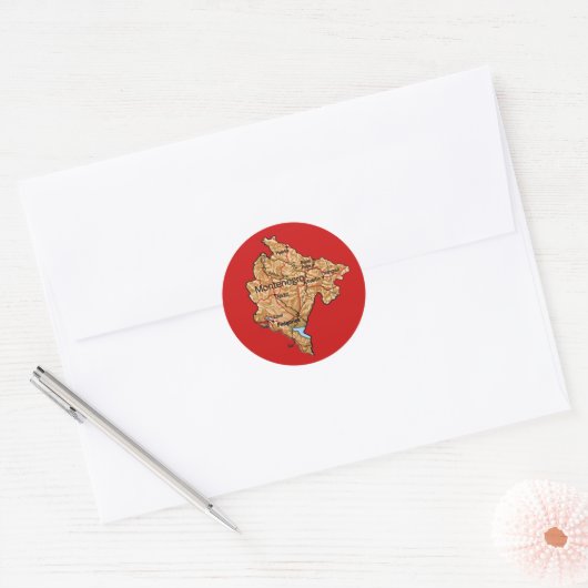 Montenegro Map Sticker (Envelop)