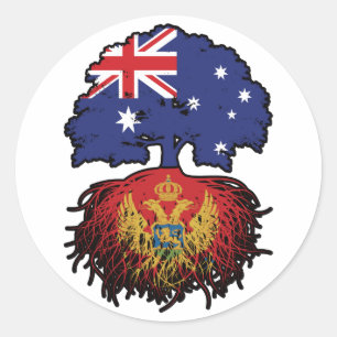 Montenegro Montene grin Australia Tree Ronde Sticker