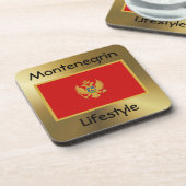 Montenegro Onderzetter vlag + tekst (Linkerzijde)