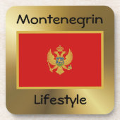 Montenegro Onderzetter vlag + tekst (Voorkant)
