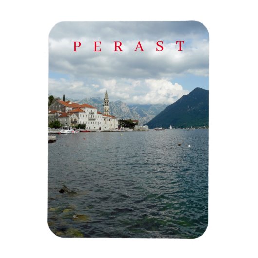 Montenegro Perast panoramische uitzicht magneet (Verticaal)