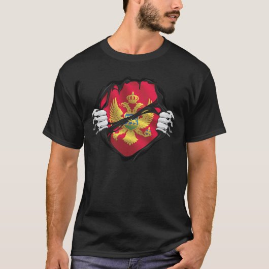 Montenegro Pure Roots Flag Black T-shirt (Voorkant)