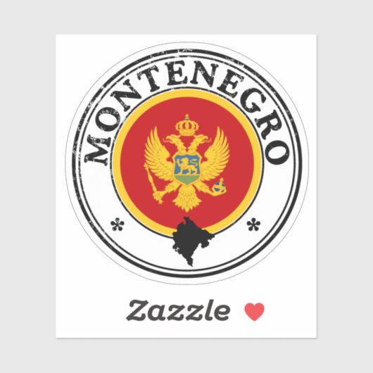 Montenegro Seal Sticker Round Flag For Laptop Book (Vel)