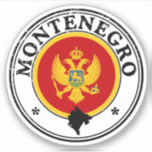Montenegro Seal Sticker Round Flag For Laptop Book (Voorkant)