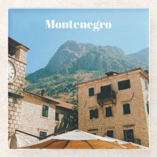 Montenegro stadsgezicht  glazen onderzetter