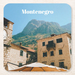 Montenegro stadsgezicht kartonnen onderzetters