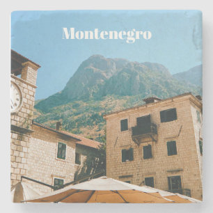 Montenegro stadsgezicht  stenen onderzetter